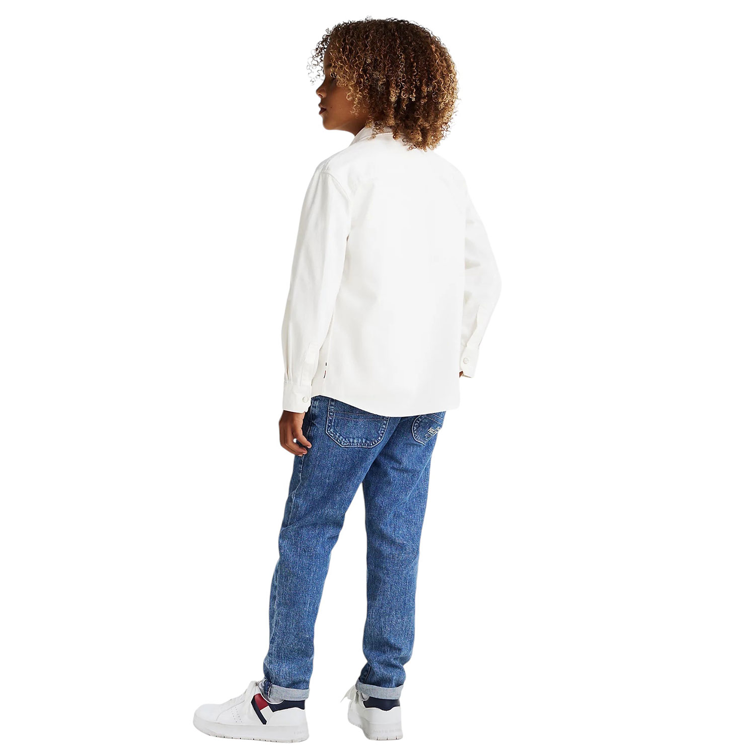 Tommy Hilfiger Camicia regular fit in denim da bambino