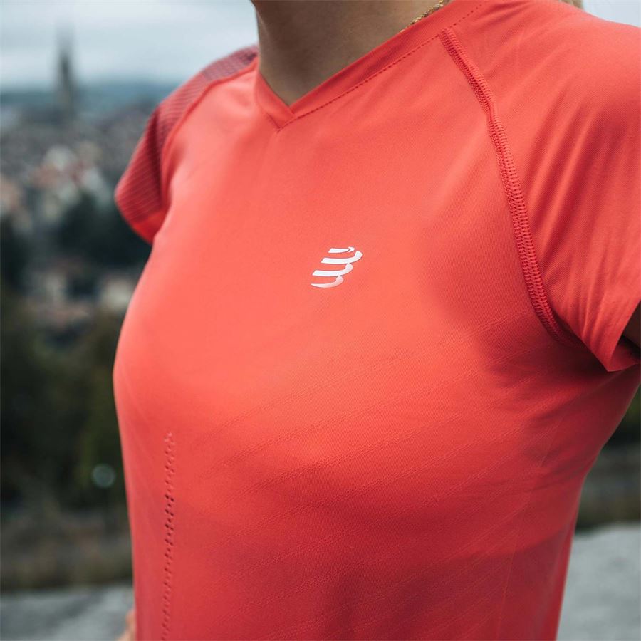 PERFORMANCE SS T-SHIRT W Compressport | AW00094BCORAL