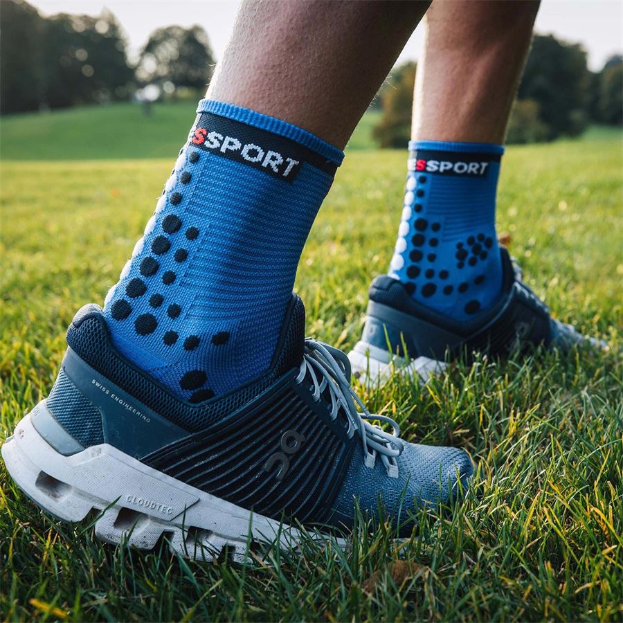 PRO RACING SOCKS V3.0 RUN HIGH Compressport | PRSV3RHBLULO