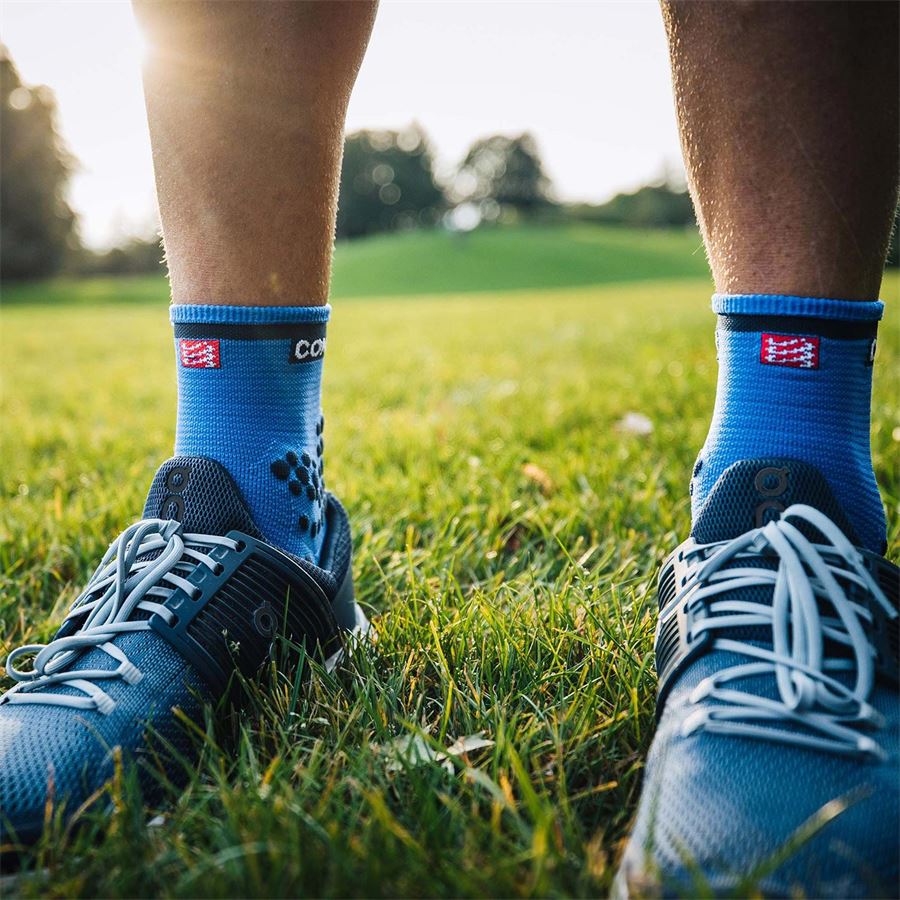 PRO RACING SOCKS V3.0 RUN HIGH Compressport | PRSV3RHBLULO