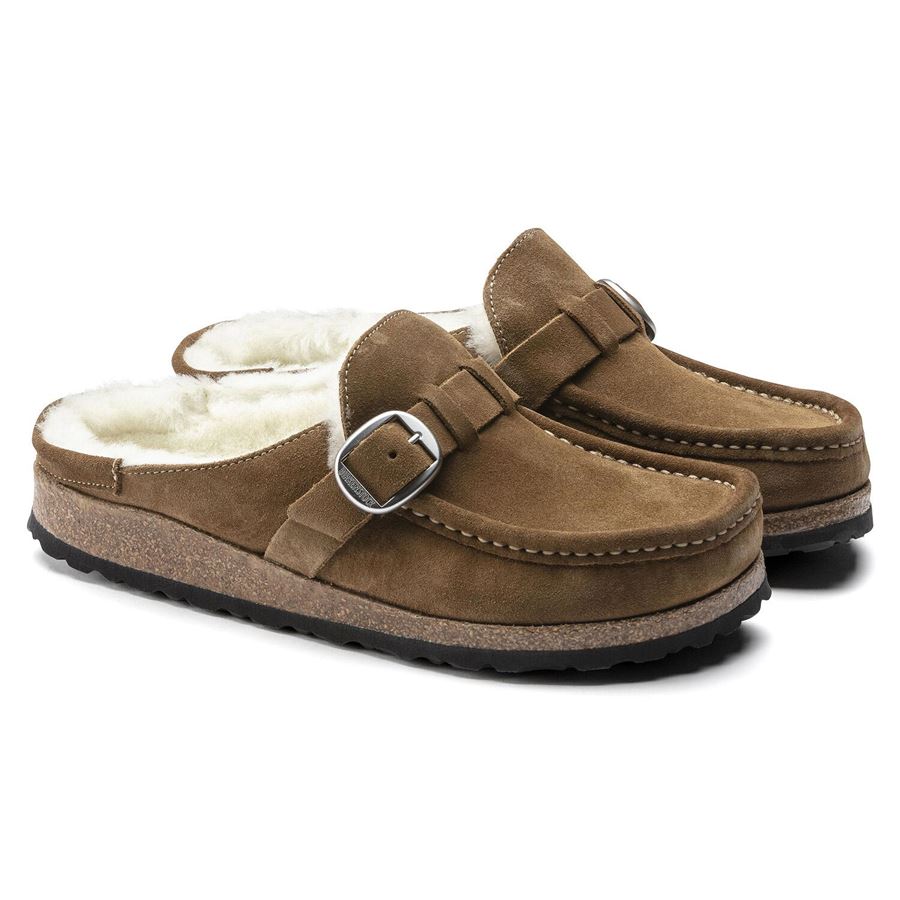 Buckley Women Shearling Suede Leather sabot con pelliccia da donna Birkenstock | 1018127X