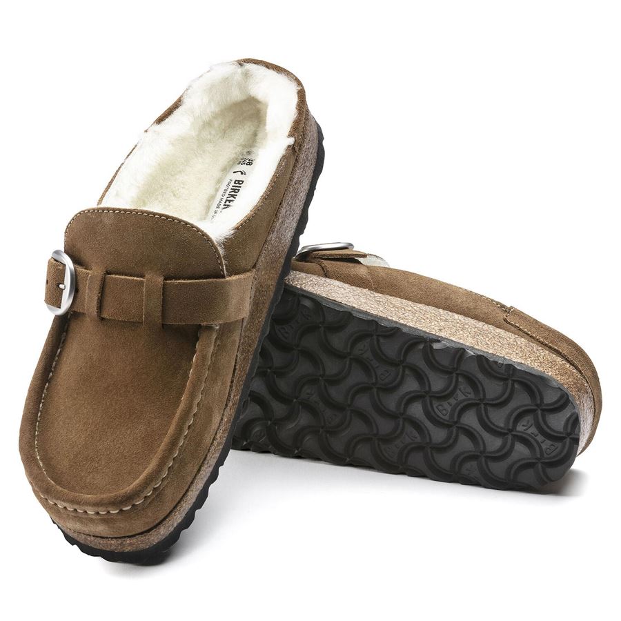 Buckley Women Shearling Suede Leather sabot con pelliccia da donna Birkenstock | 1018127X