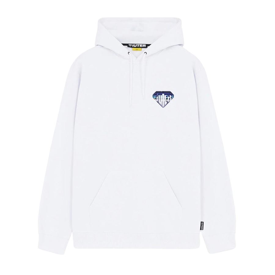 Metal Logo Tab Hoodie felpa da uomo con cappuccio Iuter | 23WISH11WHITE