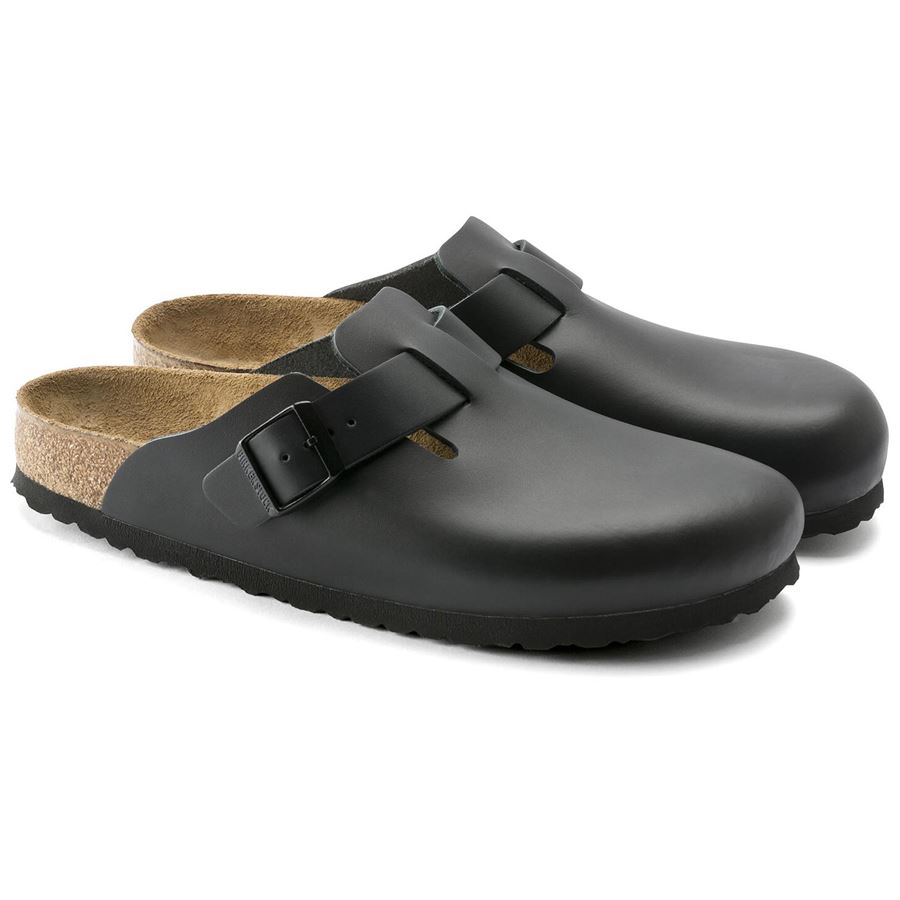 Boston black, Natural Leather - Calz. Stretta sabot uomo donna Birkenstock | 060193X