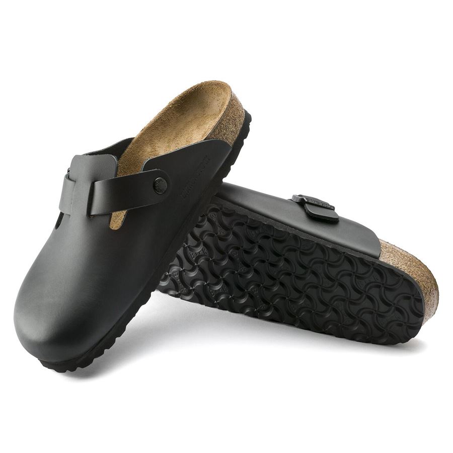Boston black, Natural Leather - Calz. Stretta sabot uomo donna Birkenstock | 060193X