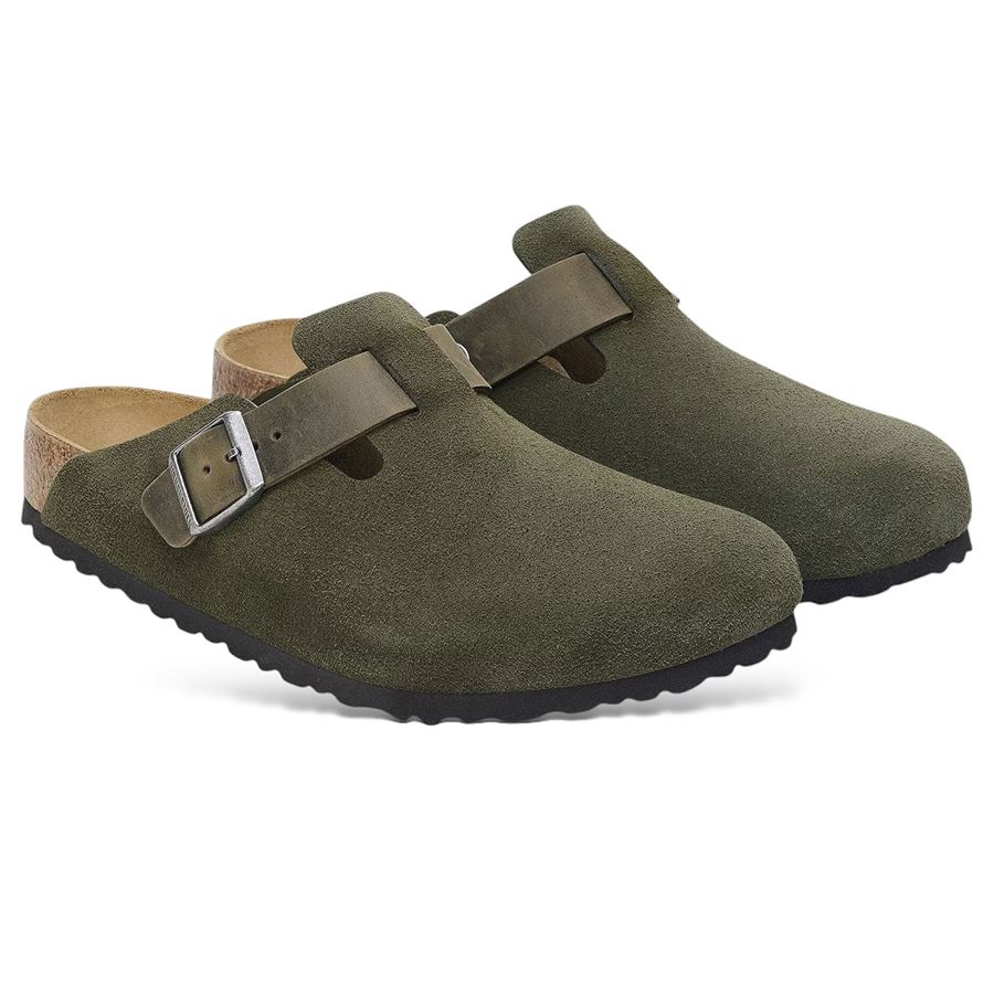 Boston thyme, Suede Leather Oiled - Calz.Stretta sabot uomo Birkenstock | 1028193X