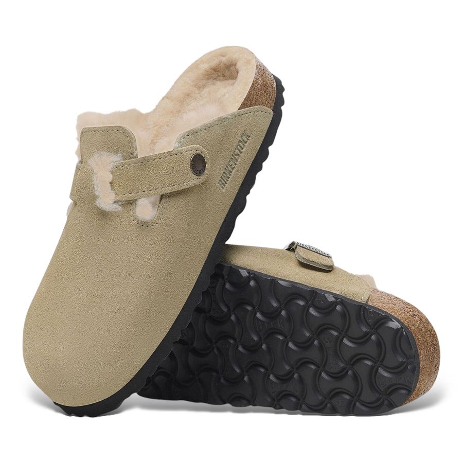 Boston Shearling Suede Leather Calzata Stretta sabot donna Birkenstock | 1028299X
