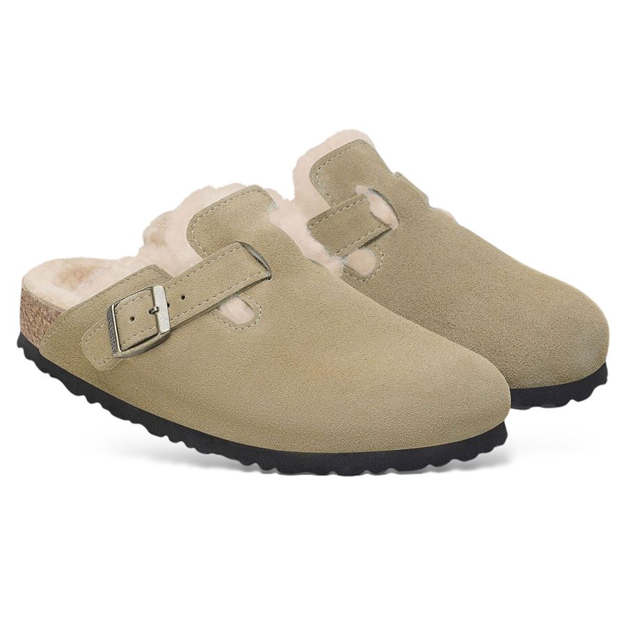 Boston Shearling Suede Leather Calzata Stretta sabot donna Birkenstock | 1028299X