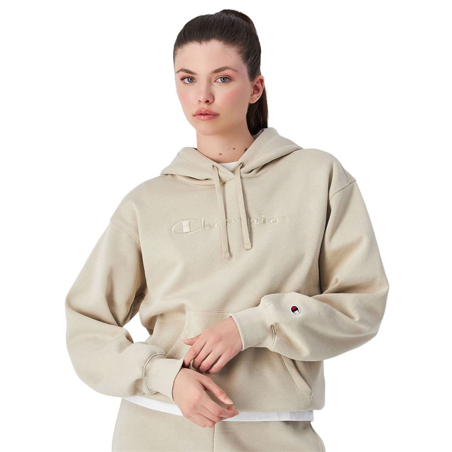 Felpa da donna con cappuccio con logo grande tono su tono Champion | 117581MS016