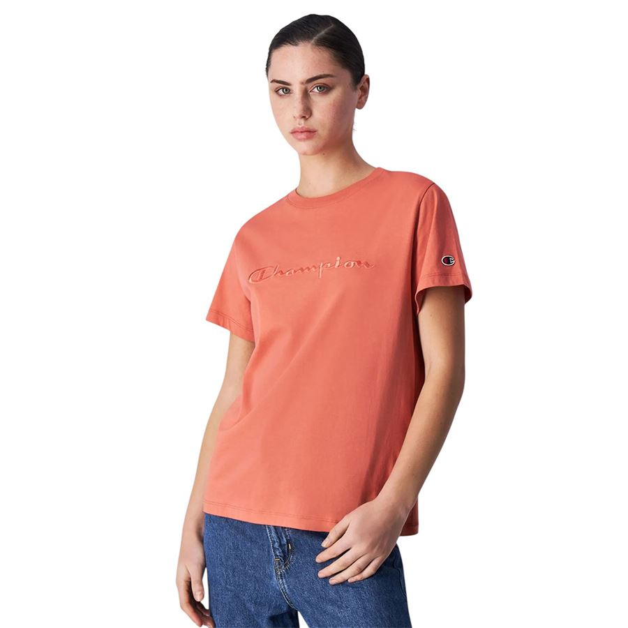 T-shirt da donna in jersey con logo grande tono su tono Champion | 117650RS050