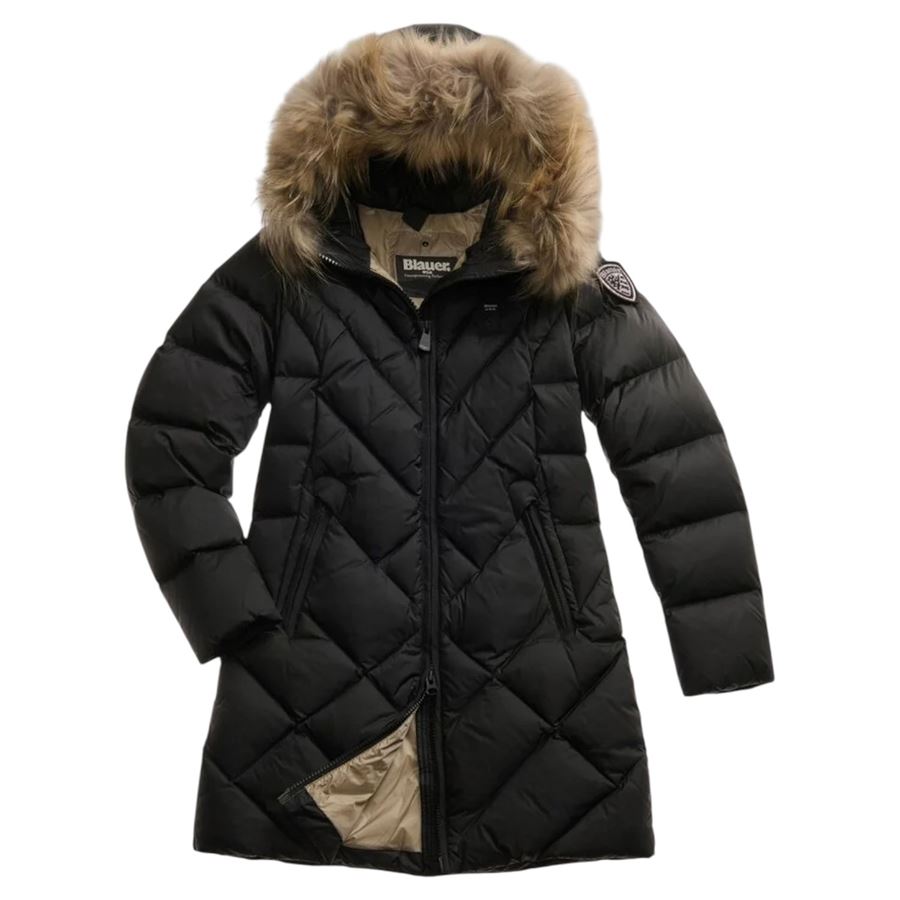 Althea piumino lungo a linee geometriche da donna Blauer | 25WBLDK03098999EI