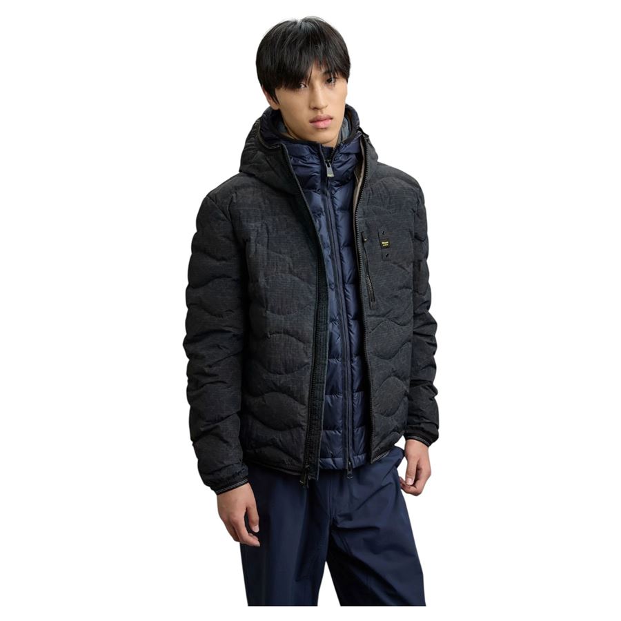 Wax wave piumino ad onde da uomo Blauer | BLUC03074/7314999