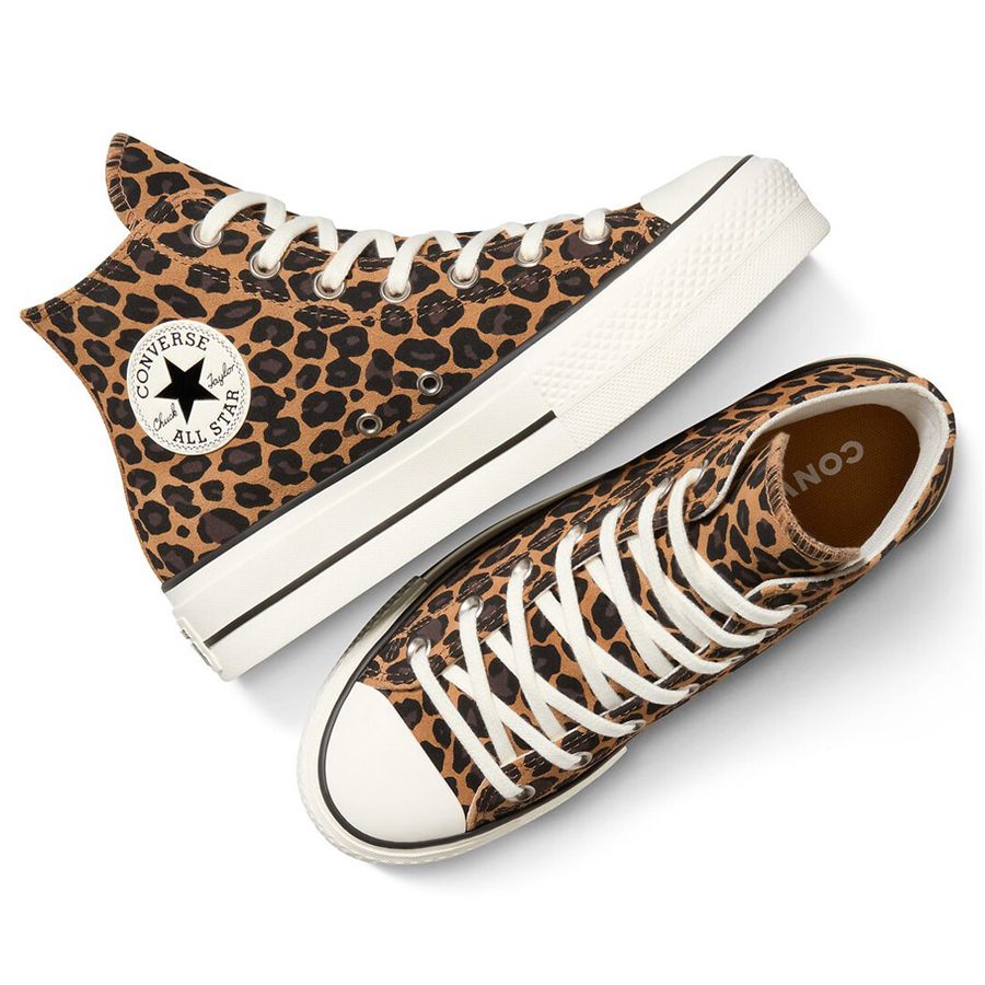 Chuck Taylor All Star Lift Platform Leopard Suede sneakers da donna Converse | A17979CX