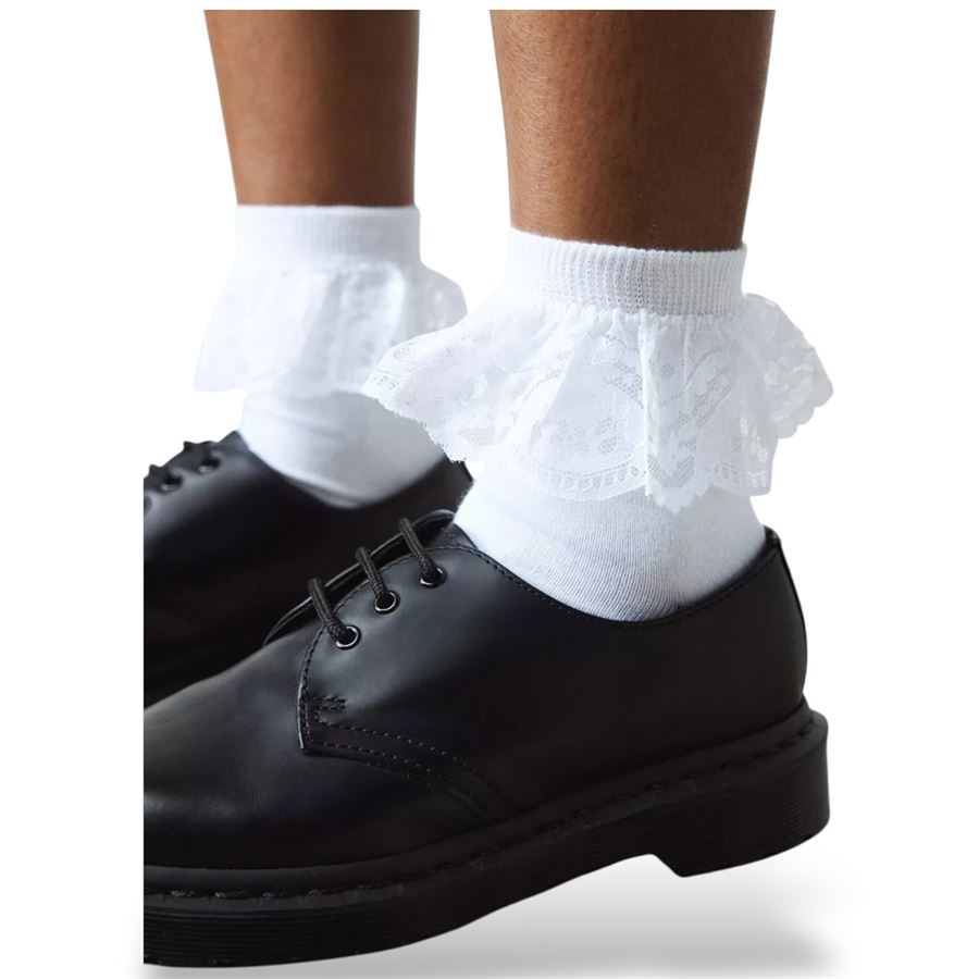 Frill Socks calzini in cotone biologico con volant da donna Dr Martens | AD097100