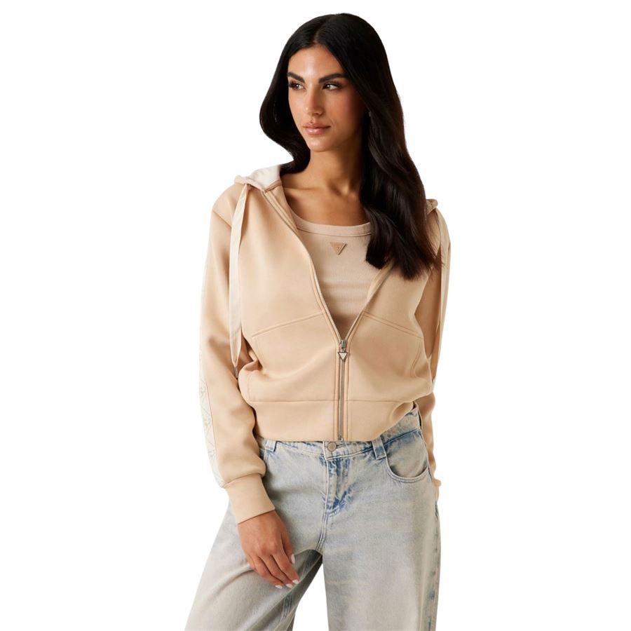 Felpa cappuccio e zip intera scuba da donna Guess | W5YQ05/KBYE2A1IT