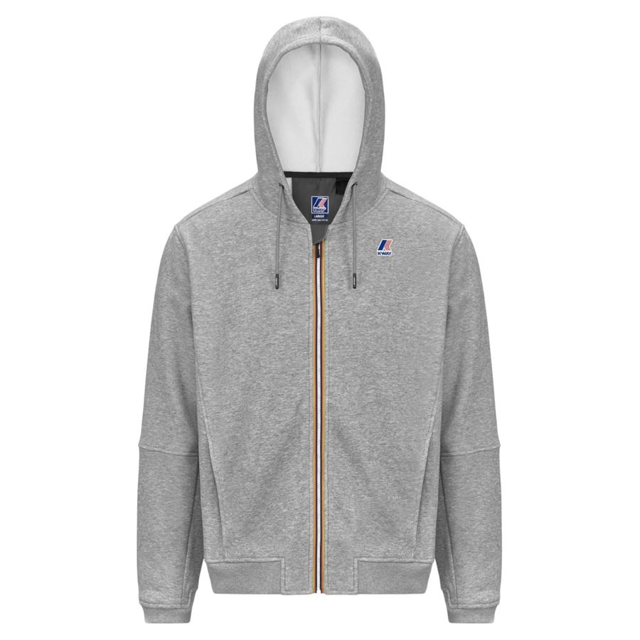 Prosper Brushed PC felpa con cappuccio e zip intera K-Way | K4147LWAH1