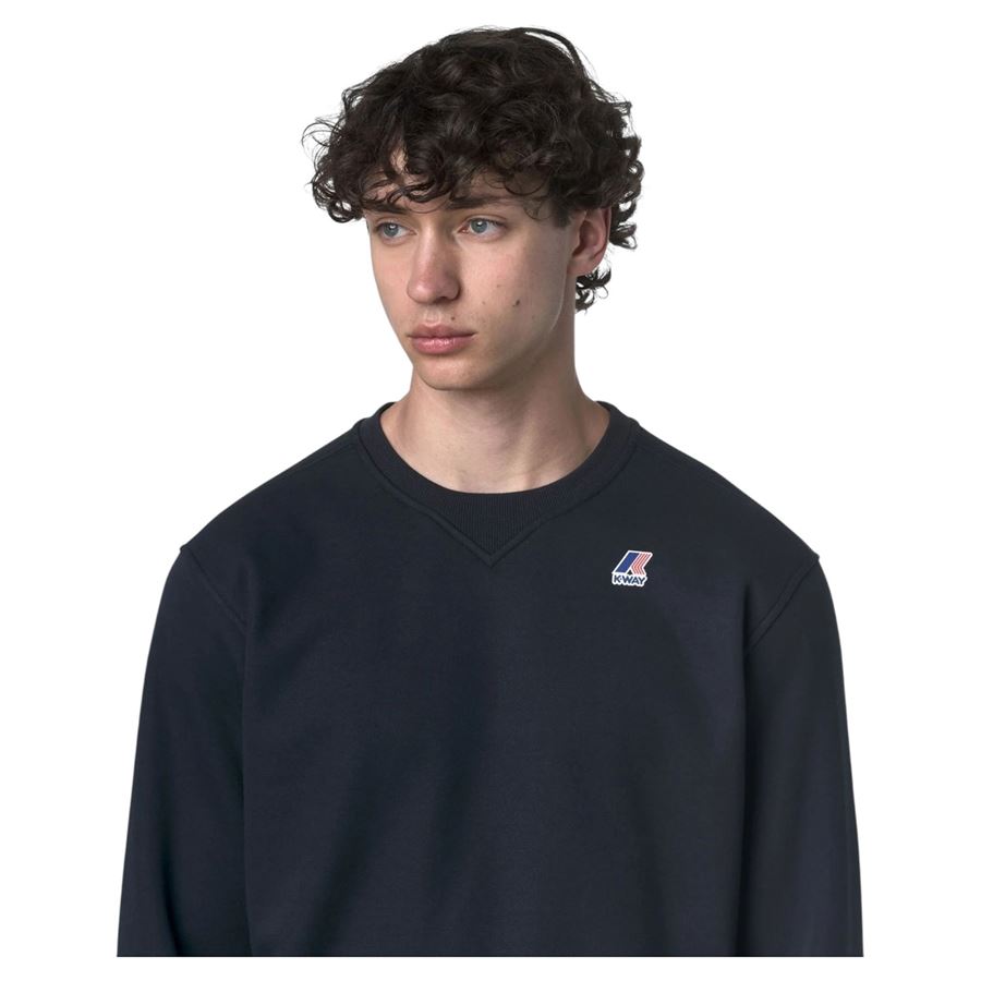 Nael Brushed Pc felpa da uomo in pile con finiture a coste K-Way | K6132MWK89