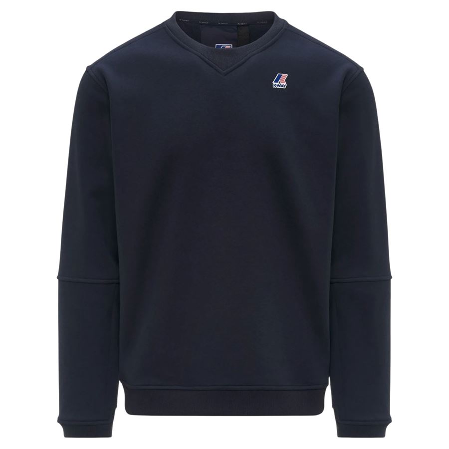 Nael Brushed Pc felpa da uomo in pile con finiture a coste K-Way | K6132MWK89