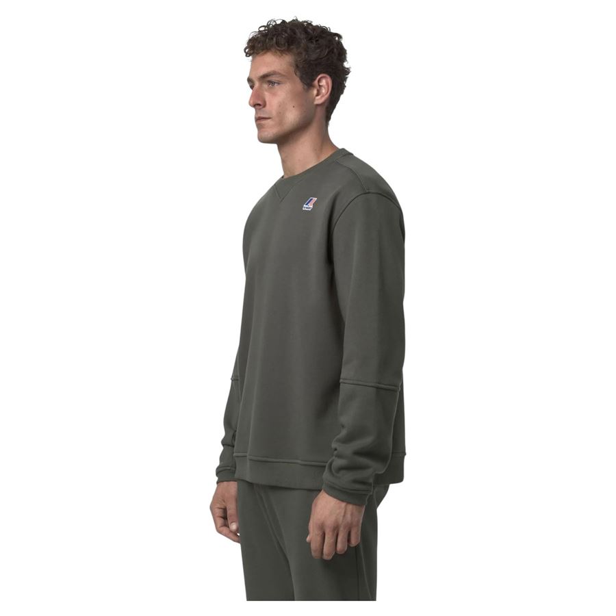 Nael Brushed Pc felpa da uomo in pile con finiture a coste K-Way | K6132MWWMR