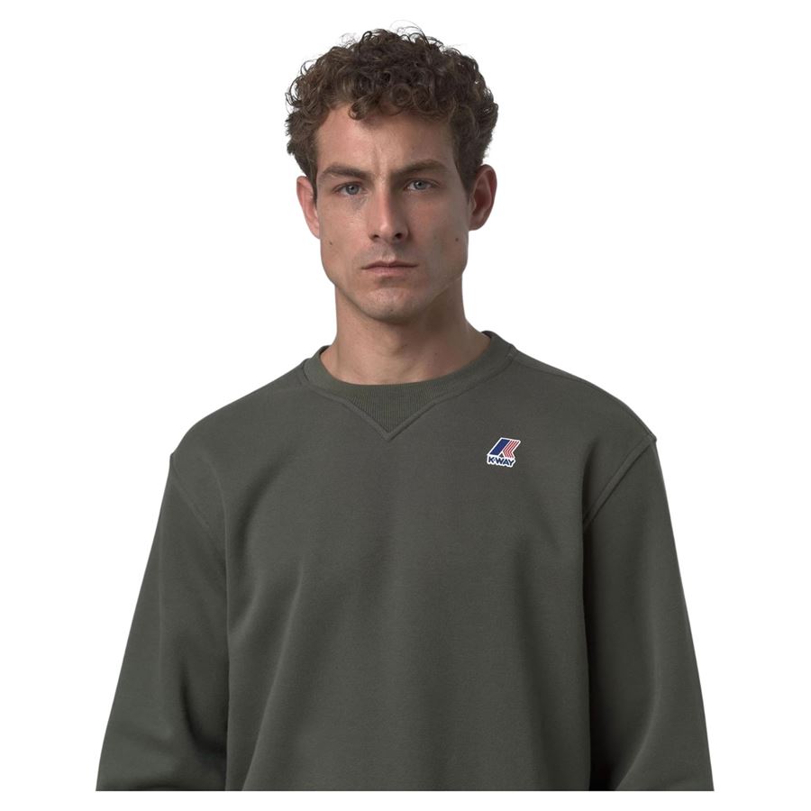 Nael Brushed Pc felpa da uomo in pile con finiture a coste K-Way | K6132MWWMR