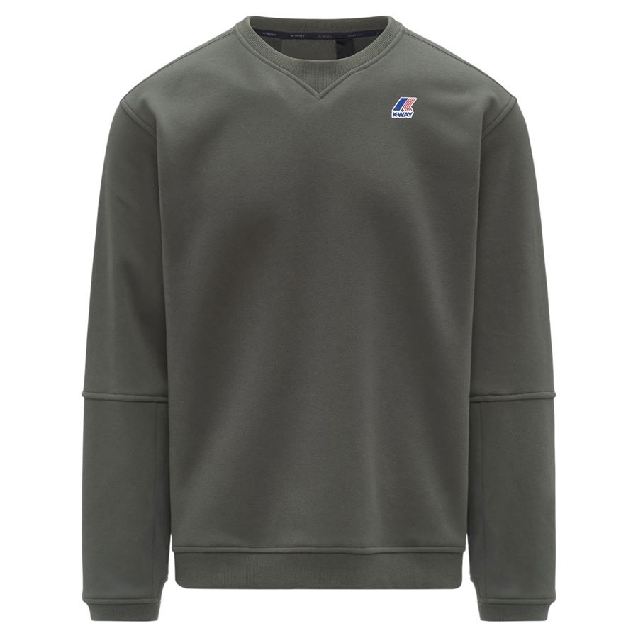 Nael Brushed Pc felpa da uomo in pile con finiture a coste K-Way | K6132MWWMR