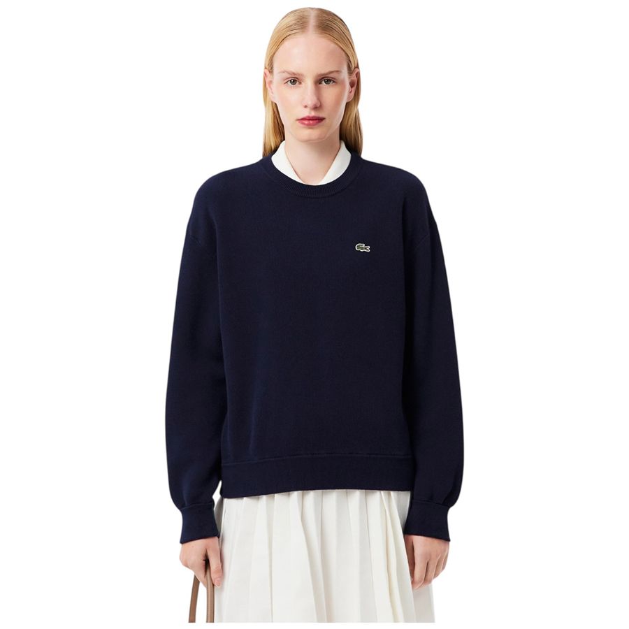 Maglione girocollo in cotone relaxed fit da donna Lacoste | AF4158166