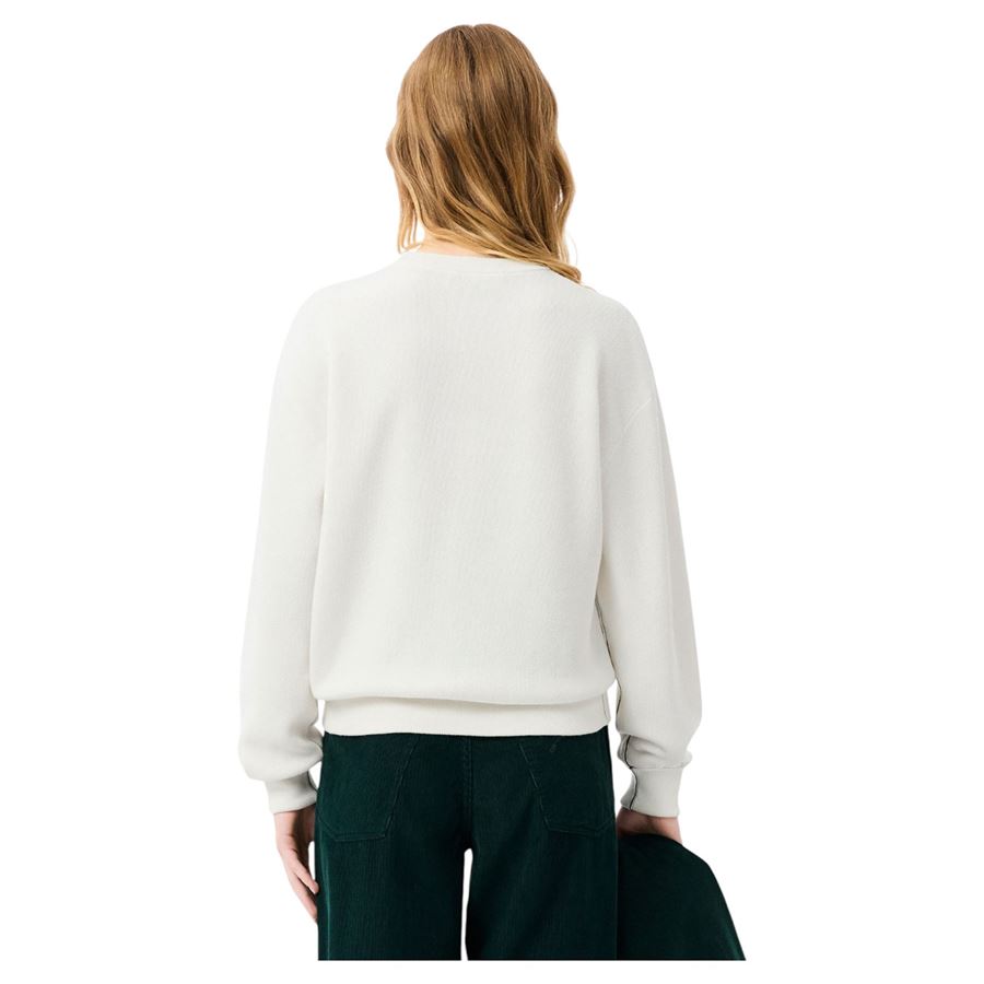 Maglione girocollo in cotone relaxed fit da donna Lacoste | AF415870V