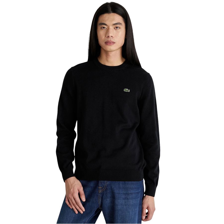 Pullover girocollo monocromatico in cotone da uomo Lacoste | AH0128031