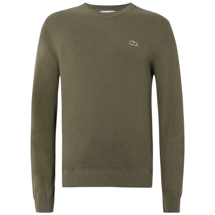 Pullover girocollo monocromatico in cotone da uomo Lacoste | AH0128E9F