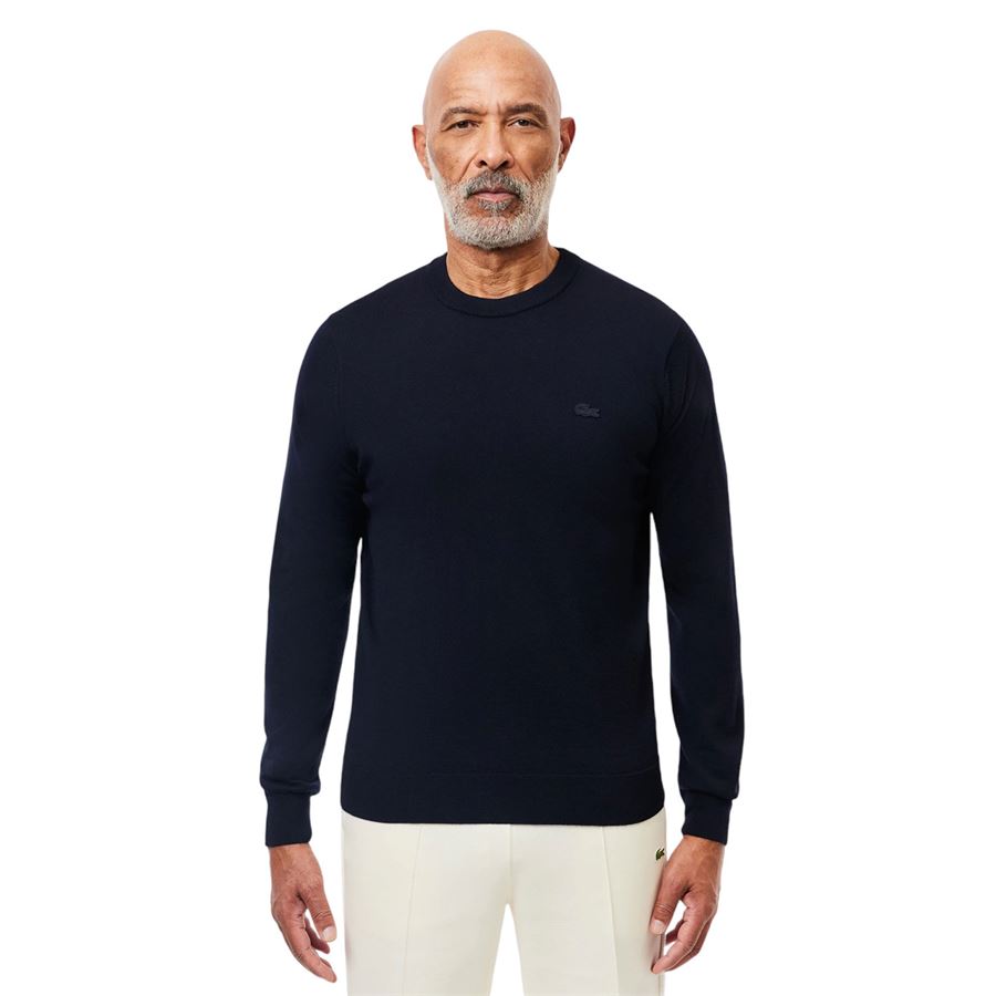 Maglione girocollo monocromatico in lana merino Lacoste | AH1969166