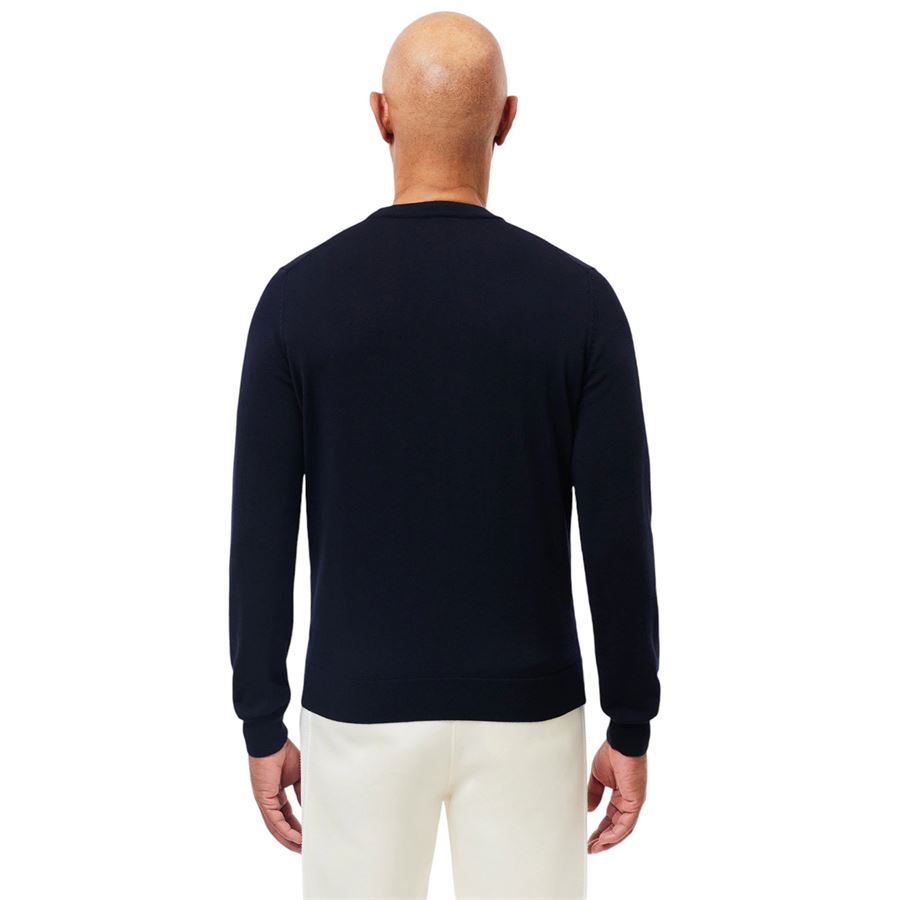 Maglione girocollo monocromatico in lana merino Lacoste | AH1969166