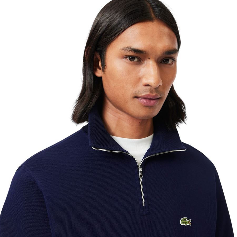 Felpa da uomo interlock con collo alto e zip Lacoste | SH1927166
