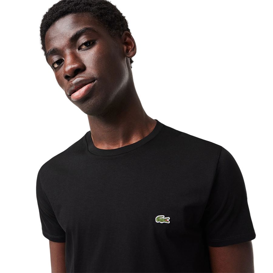 T-shirt girocollo monocromatica in jersey di cotone Pima Lacoste | TH6709031