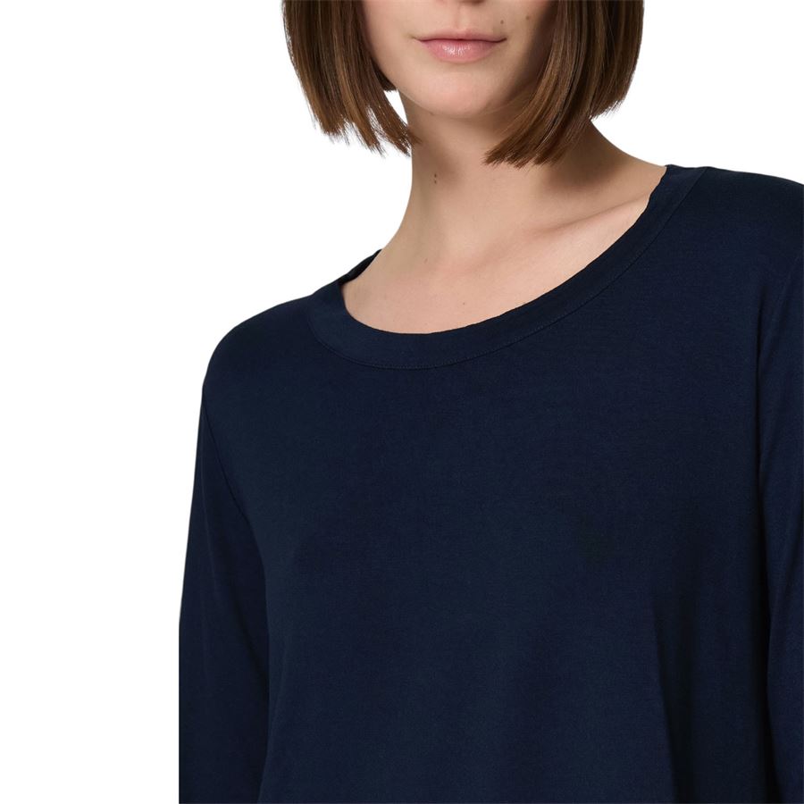 Maglietta girocollo con manica lunga in Eco Viscosa da donna Ragno | 70121R078