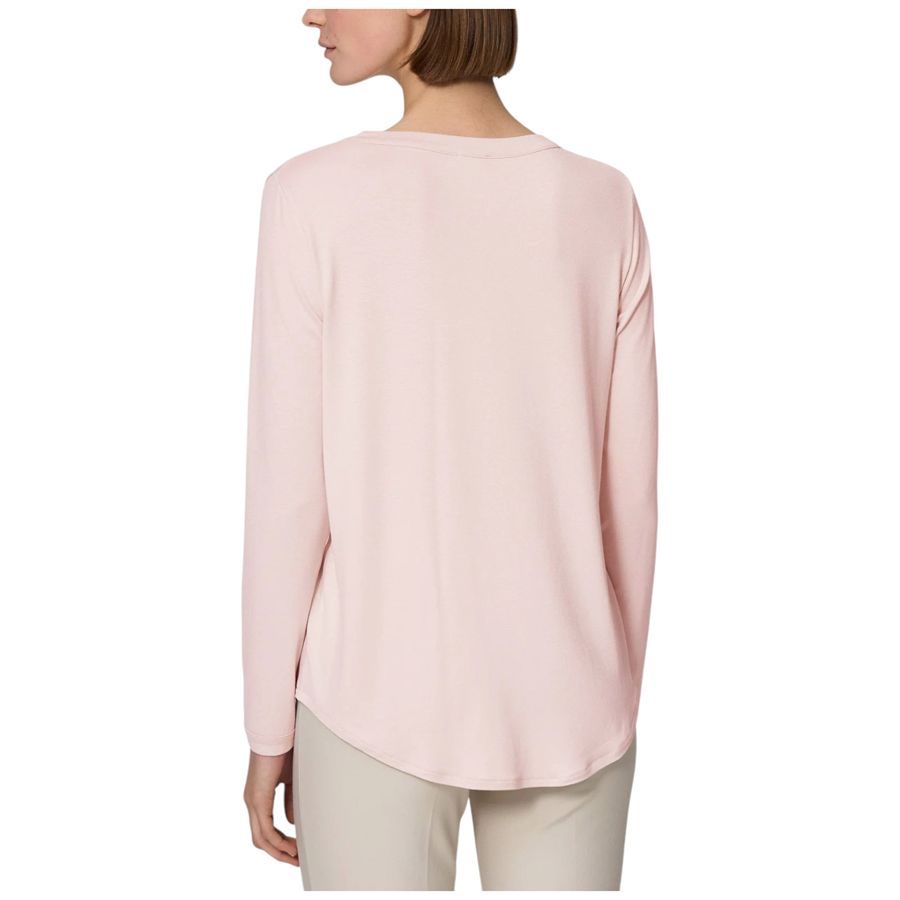 Maglietta girocollo con manica lunga in Eco Viscosa da donna Ragno | 70121RB08