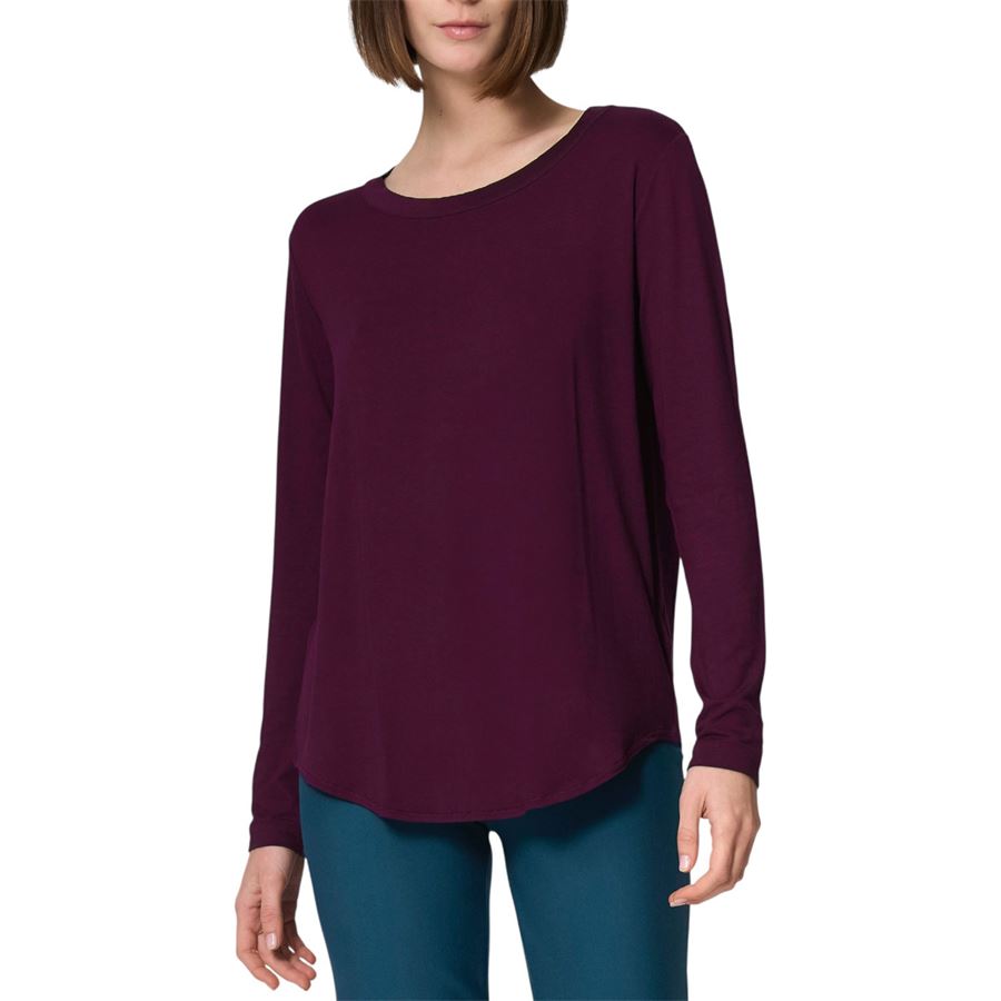 Maglietta girocollo con manica lunga in Eco Viscosa da donna Ragno | 70121RB95
