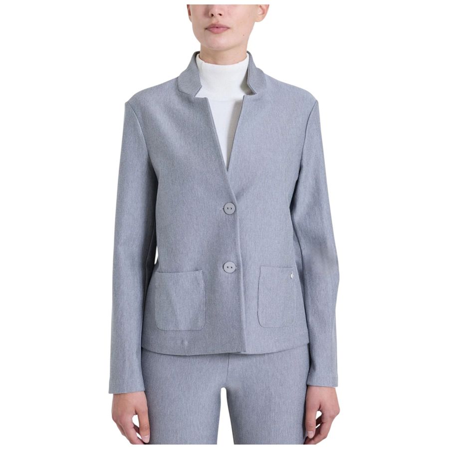 Blazer corto revers da donna in Compact Ragno | DO23G9135M