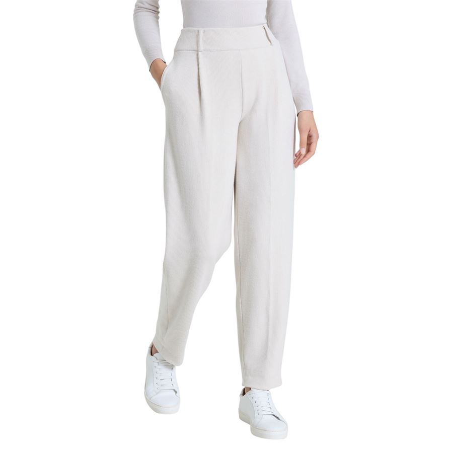 Pantalone a carota con tasche e pinces in Velvet da donna Ragno | DR23PF786