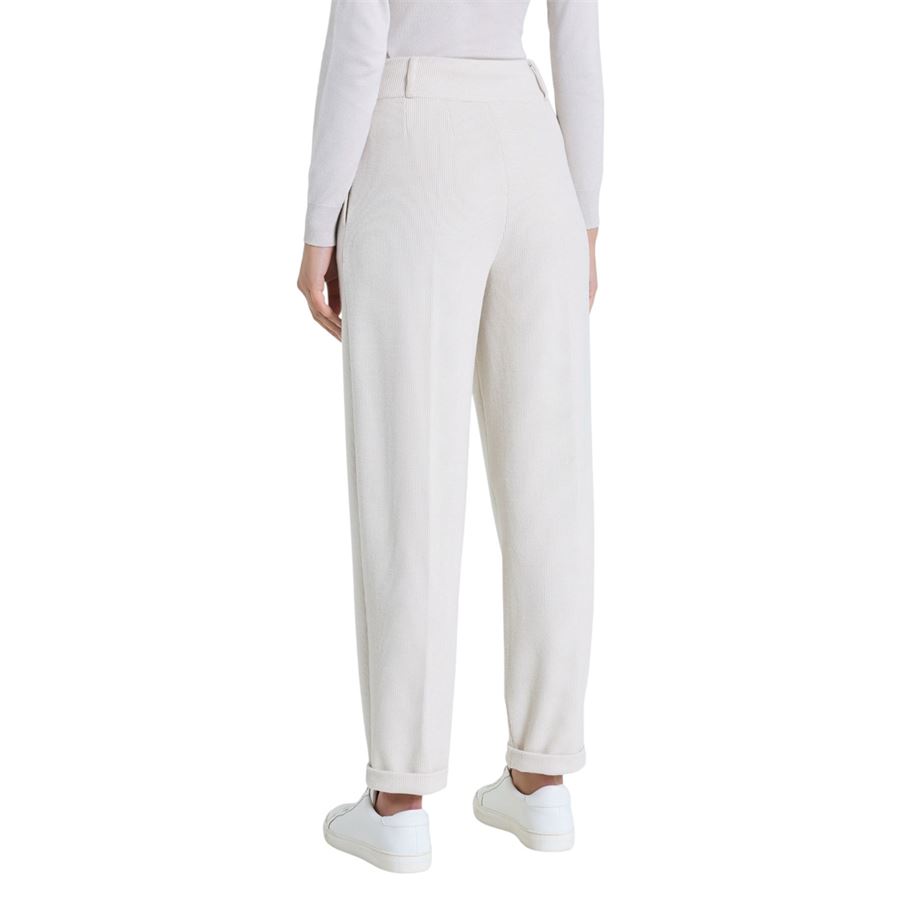 Pantalone a carota con tasche e pinces in Velvet da donna Ragno | DR23PF786
