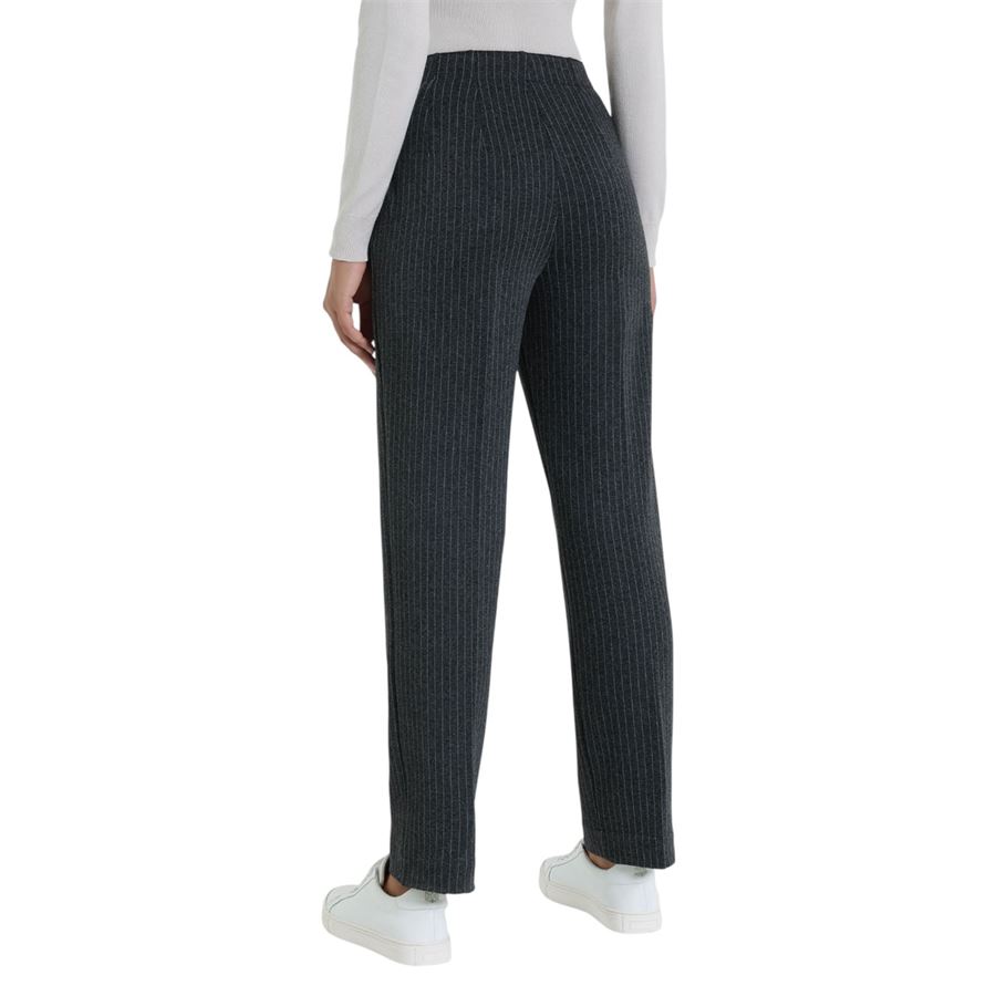 Pantalone gessato dritto con tasche in Eco Jacquard da donna Ragno | DR48PP489MF