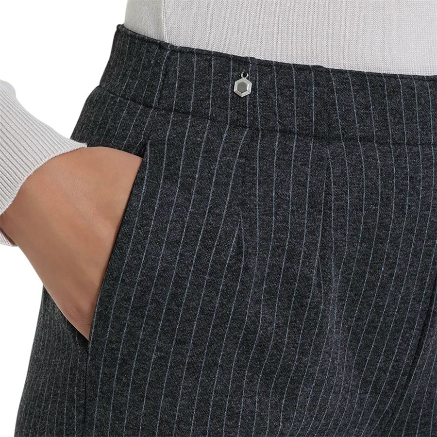 Pantalone gessato dritto con tasche in Eco Jacquard da donna Ragno | DR48PP489MF