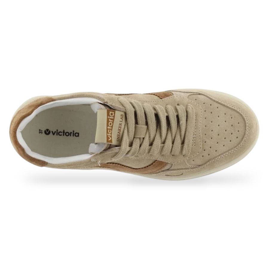 Seul bicolor sneakers unisex uomo donna in crosta Victoria | 1257127BEIGE