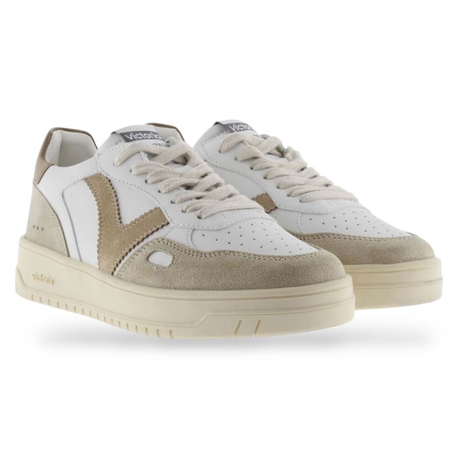 Seul effetto pelle e crosta sneakers unisex uomo donna Victoria | 1257136BEIGE