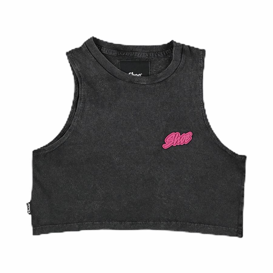 CROP TANK TOP DONNA Shoeshine | TILLYD41BLACK