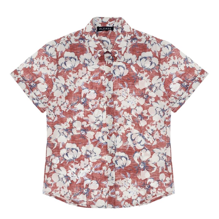 CAMICIA FANTASIA FLOREALE CON MANICHE CORTE Please | CC31275B481998