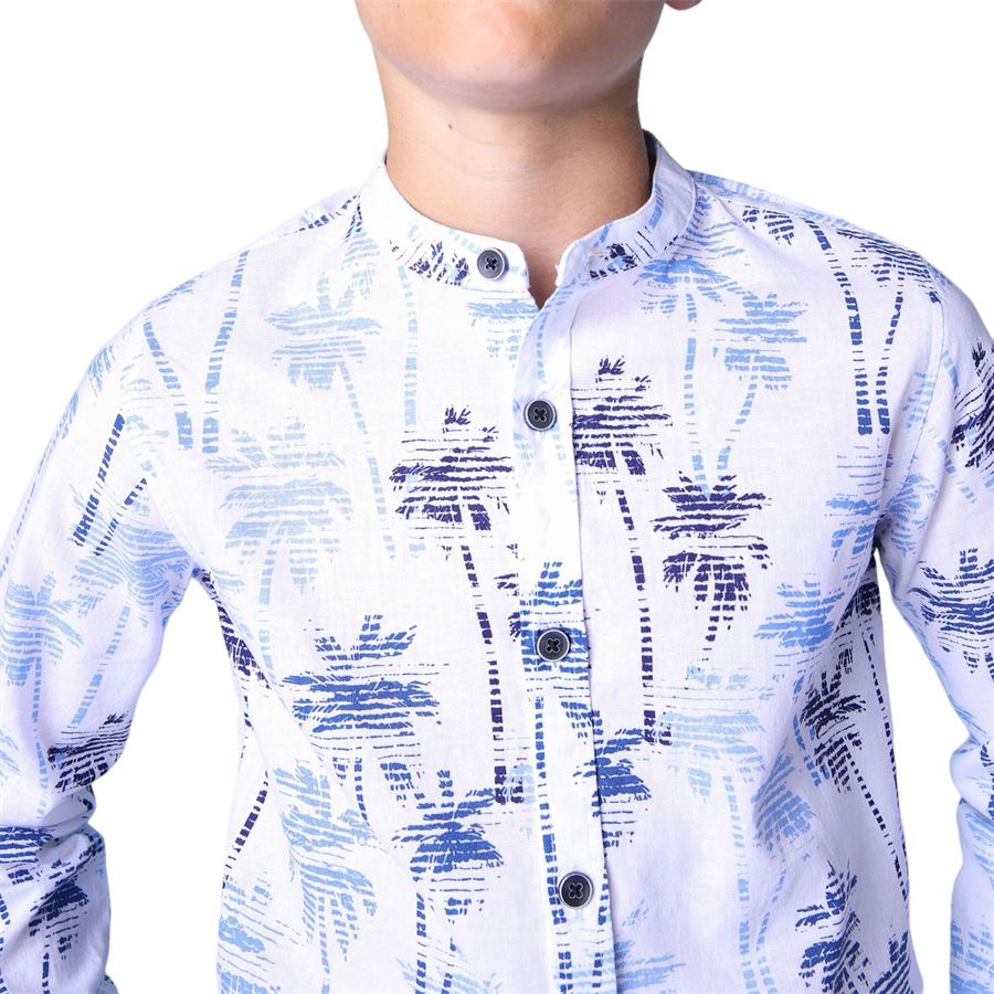 CAMICIA FANTASIA CON PALME CON COLLO COREANA Please | CL14304B491500
