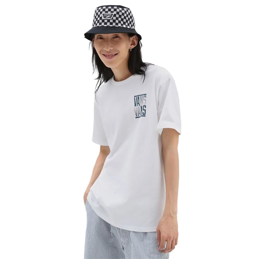 M OFF THE WALL STACKED TYPED SS TEE Vans | VN0007UQWHT