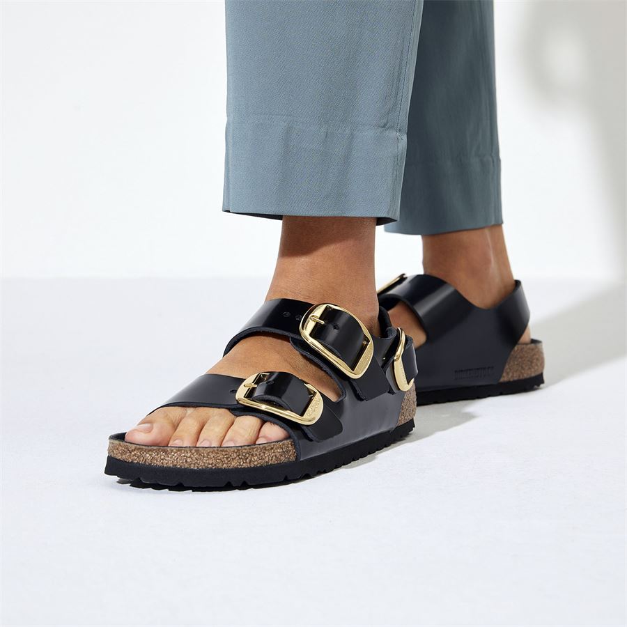 Milano Big Buckle shine black, Natural Leather - Calz. Stretta Birkenstock | 1024211X