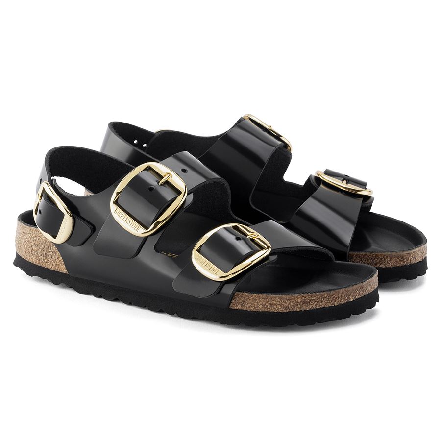 Milano Big Buckle shine black, Natural Leather - Calz. Stretta Birkenstock | 1024211X