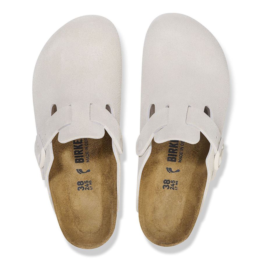 Boston antique white, Suede Leather - Calz. Stretta Birkenstock | 1024740X